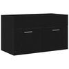 vidaXL Cabinet de salle de bain Ch&ecirc;ne noir 90 x 38,5 x 46 cm