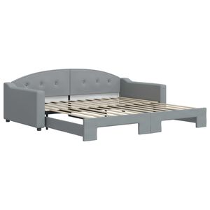 vidaXL Lit de jour avec gigogne sans matelas gris clair 100x200 cm