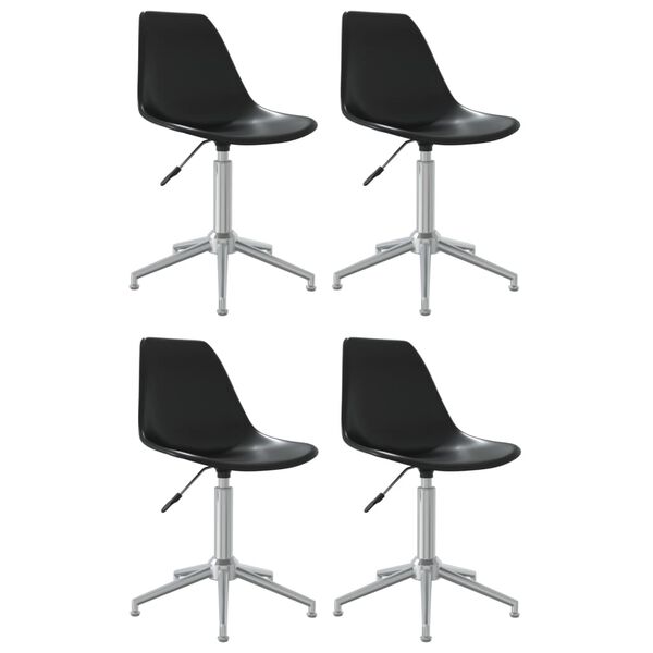 vidaXL Chaises pivotantes &agrave; manger lot de 4 noir PP