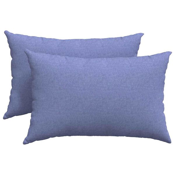 vidaXL Coussins de canapé 2 pcs Bleu 60 x 40 cm tissu