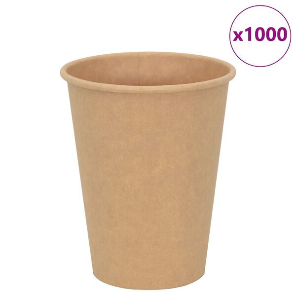 vidaXL Tasses à café en papier 1000 pcs 12oz 300ml marron