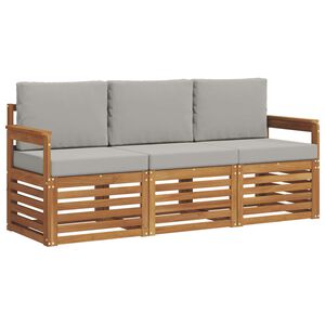 vidaXL Ensembles de canap&eacute;s avec coussin 3 pcs Gris Naturel et Clair