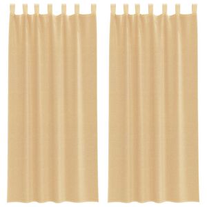 vidaXL Rideaux en voile avec boucles 2 pcs sable 140x225 cm