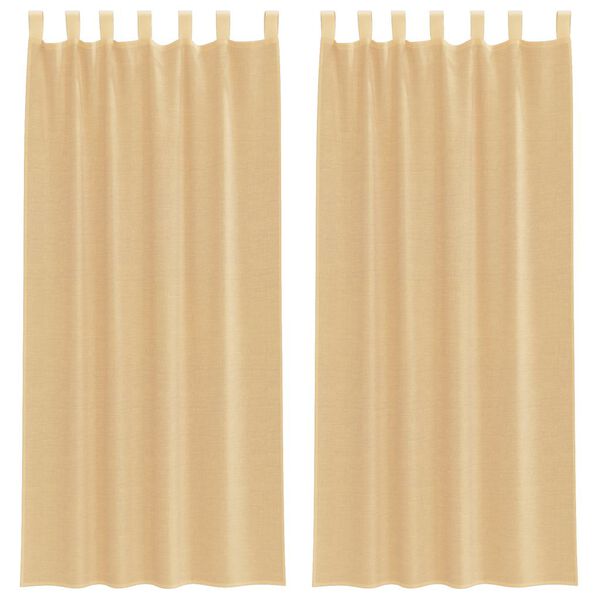 vidaXL Rideaux en voile avec boucles 2 pcs sable 140x225 cm