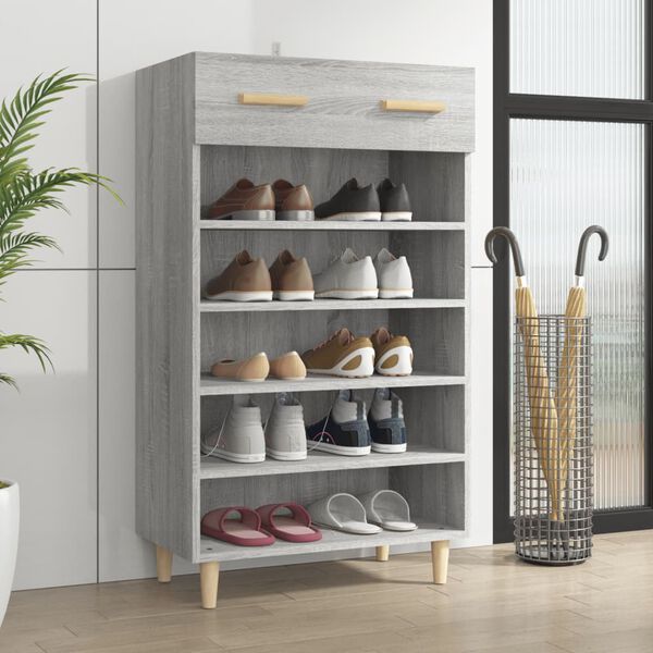 vidaXL Armoire &agrave; chaussures Sonoma gris 60x35x105 cm Bois d'ing&eacute;nierie