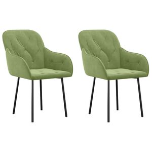 vidaXL Chaises &agrave; manger lot de 2 Vert clair Velours
