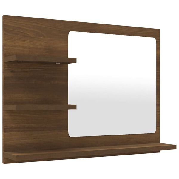 vidaXL Miroir de bain Ch&ecirc;ne marron 60x10,5x45 cm Bois d'ing&eacute;nierie