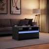 vidaXL Table basse avec lumières LED noir bois d'ingénierie