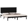 vidaXL Cadre de lit sans matelas noir 200x200 cm bois massif de pin