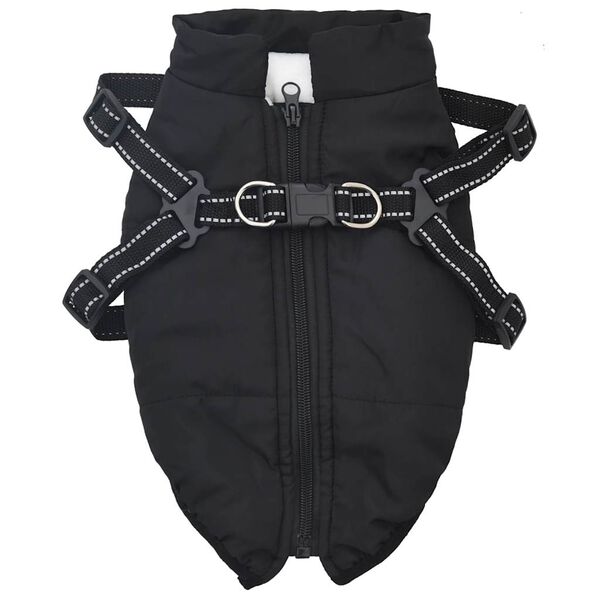 vidaXL Manteau pour chiens avec harnais imperm&eacute;able r&eacute;fl&eacute;chissant L32