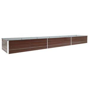vidaXL Lit sur&eacute;lev&eacute; de jardin Acier galvanis&eacute; 480x80x45 cm Marron