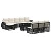 vidaXL Ensemble de canap&eacute; de jardin 11 pcs Noir et blanc cr&egrave;me