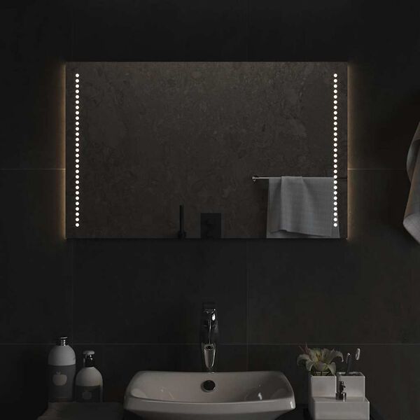 vidaXL Miroir de salle de bain &agrave; LED 80x50 cm