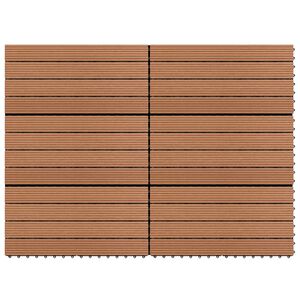 vidaXL Dalles WPC 60x30 cm 6 pcs 1m&sup2; Marron