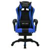 vidaXL Fauteuil de jeux vidéo avec LED RVB Bleu et noir Similicuir