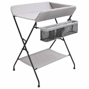 vidaXL Table &agrave; langer Gris clair Fer