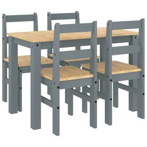 vidaXL Ensemble &agrave; manger PANAMA 5 pcs gris bois de pin massif
