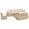 vidaXL Salon de jardin avec coussins 9 pcs beige r&eacute;sine tress&eacute;e