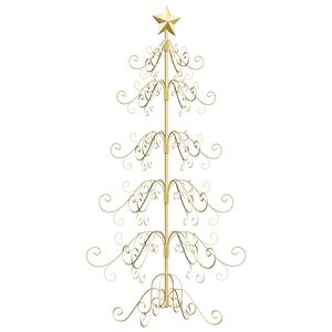 vidaXL Arbre de No&euml;l en m&eacute;tal Dor&eacute; 150 cm Acier peint par poudre