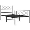 vidaXL Cadre de lit m&eacute;tal sans matelas et pied de lit noir 100x200 cm
