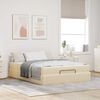 vidaXL Cadre de lit avec matelas avec matelas 2 pcs Cr&egrave;me tissu