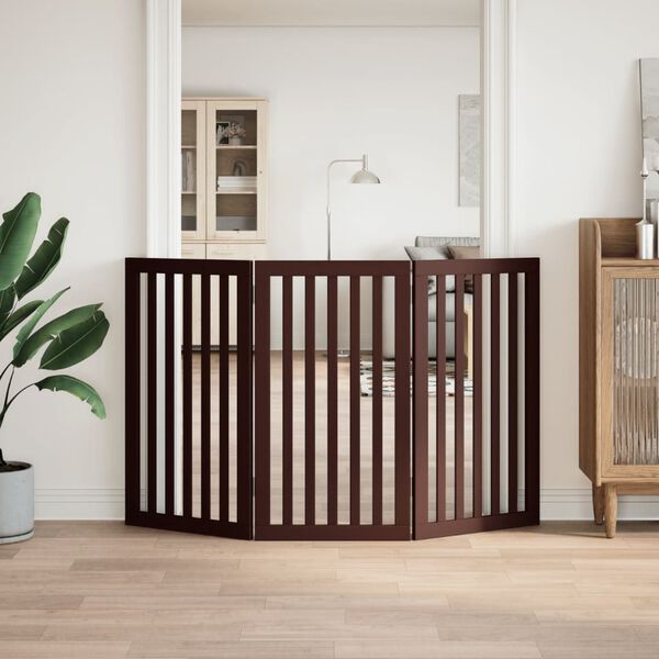 vidaXL Barri&egrave;re pour chien pliable 3 panneaux 150 cm bois de peuplier