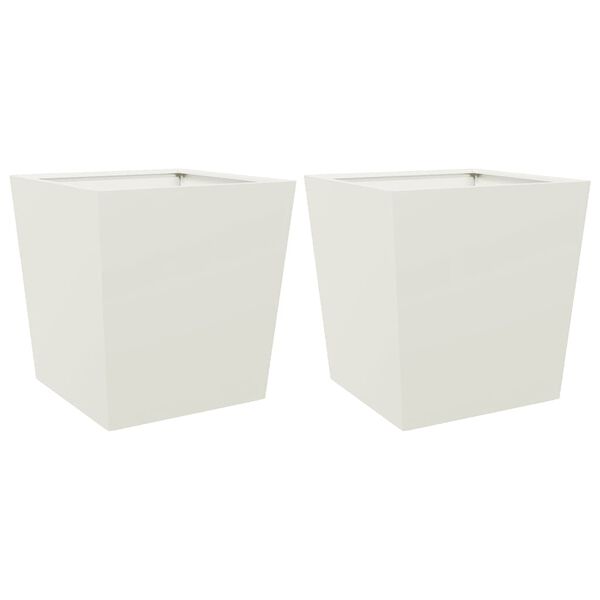 vidaXL Jardini&egrave;res 2 pcs blanc 50x50x50 cm acier