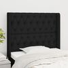 vidaXL T&ecirc;te de lit avec oreilles Noir 103x16x118/128 cm Tissu