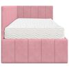 vidaXL Cadre de lit d'angle avec matelas Rose 80 x 200 cm Velours