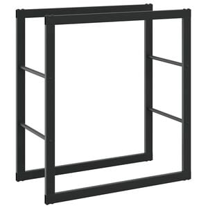 vidaXL Portant de bois de chauffage noir 55x30x61 cm acier