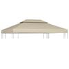 vidaXL Recouvrement de remplacement d'auvent 310 g/m&sup2; Beige 3 x 4 m