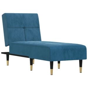 vidaXL Chaise longue bleu velours