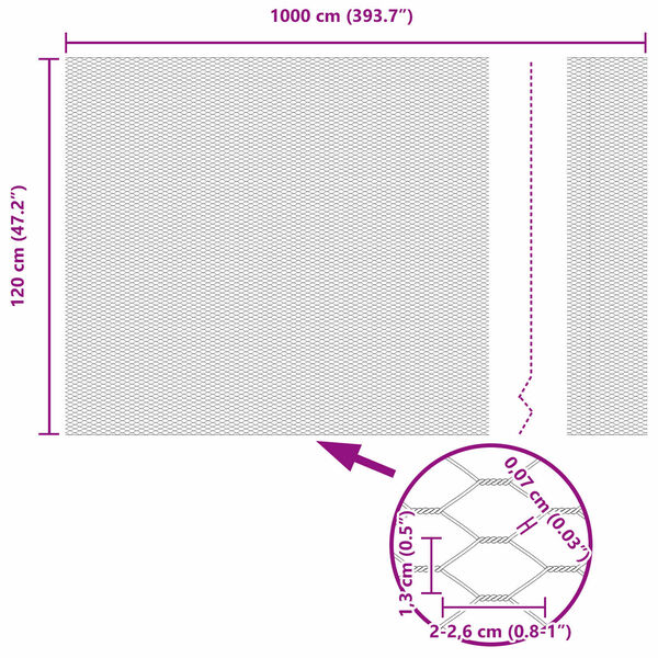 vidaXL Clôture hexagonale Vert 1.2 x 10 m Acier
