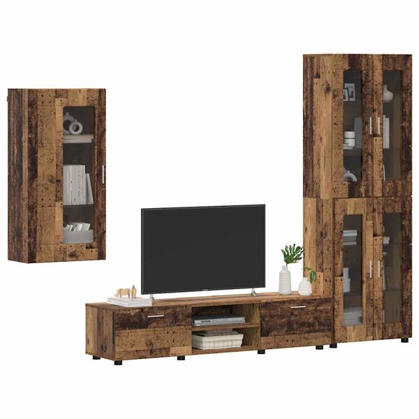 vidaXL Ensemble meuble TV FLORIN Bois ancien Bois d'ing&eacute;nierie