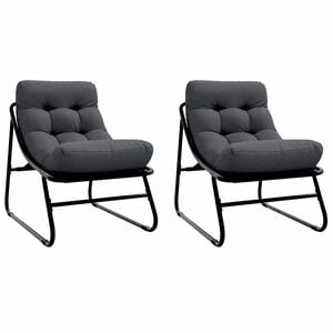 vidaXL Mobilier de jardin 2 pc Noir Acier enduit de poudre
