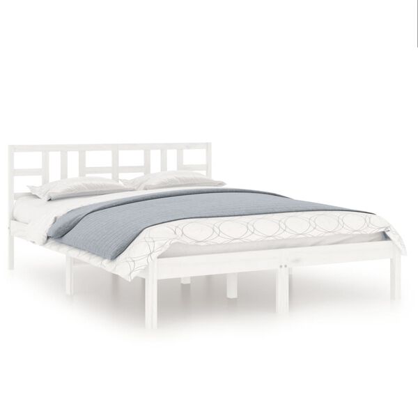 vidaXL Cadre de lit sans matelas blanc 150x200 cm bois massif