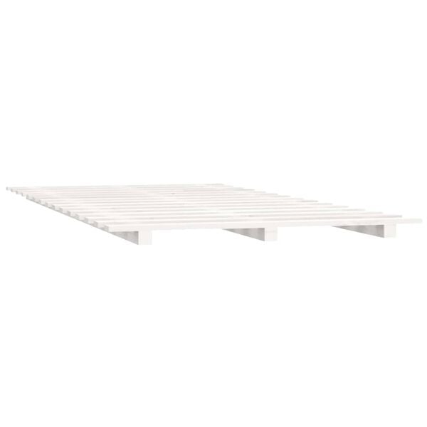 vidaXL Cadre de lit sans matelas blanc 140x190 cm bois de pin massif