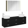 vidaXL Ensemble de mobilier de salle de bain 4 pcs Ch&ecirc;ne noir