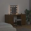vidaXL Ensemble de coiffeuse avec LED Marron miel Bois de pin solide