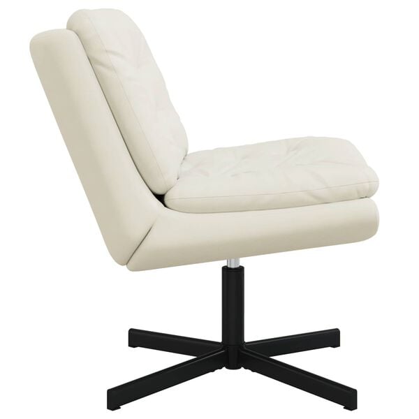 vidaXL Fauteuil relaxant pivotant Cr&egrave;me 63 x 75 x 76 cm Velours