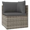 vidaXL Salon de jardin 9 pcs avec coussins Gris R&eacute;sine tress&eacute;e