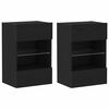 vidaXL Ensemble meuble TV 2 pc Noir Bois d'ing&eacute;nierie