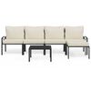 vidaXL Salon de jardin 6 pcs avec coussins sable acier