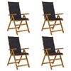 vidaXL Chaises inclinables de jardin lot de 4 et coussins Bois acacia