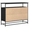 vidaXL Buffet Ch&ecirc;ne noir 100 x 35 x 80 cm Bois d'ing&eacute;nierie