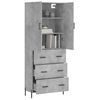 vidaXL Buffet haut Gris b&eacute;ton 69,5x34x180 cm Bois d'ing&eacute;nierie