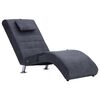 vidaXL Chaise longue de massage avec oreiller Gris Similicuir daim