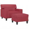 vidaXL Fauteuil avec repose-pied Rouge bordeaux 60 cm Similicuir