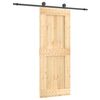 vidaXL Porte coulissante Naturel et noir 80 x 210 cm