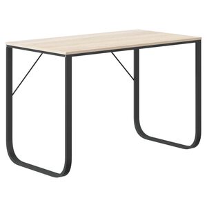 vidaXL Bureau d'ordinateur Noir et ch&ecirc;ne 110x60x73 cm Agglom&eacute;r&eacute;